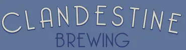 The text Clandestine Brewing in a stylized font.